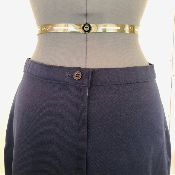 Vintage A-line Knee Length Midi High Waist Skirt Navy Blue Levi Strauss and Co - Picture 6 of 13